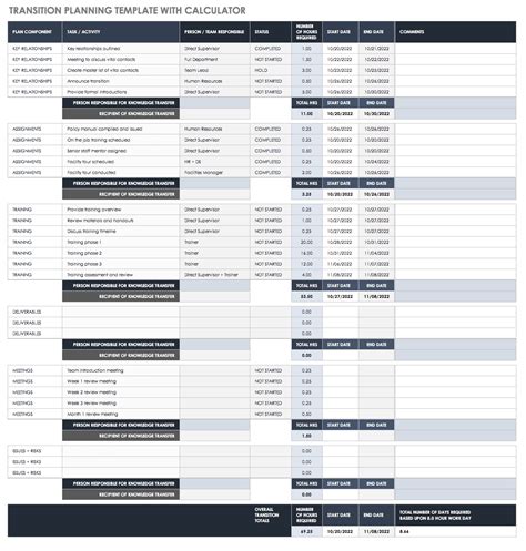 Business Process Transition Plan Template – PARAHYENA