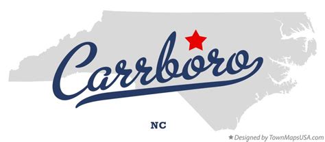 Map of Carrboro, NC, North Carolina