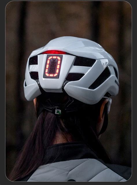 Rockbros Bike Cycle Helmets With Led Signal Lights Front And Back Light Rechargeable Safty ...