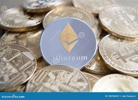 Ethereum digital currency. editorial photography. Image of color ...