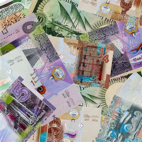 Kuwaiti Dinar Banknotes Background. Stock Image - Image of background ...