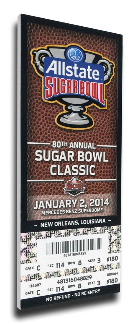 2014 Sugar Bowl Canvas Mega Ticket Oklahoma Sooners | Etsy