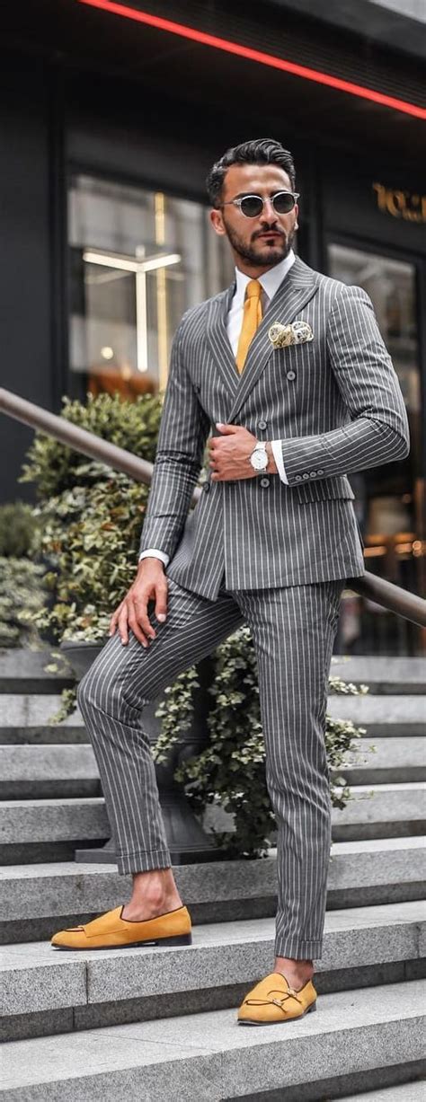 Grey Striped Suit Mens Outfit ⋆ Best Fashion Blog For Men ...