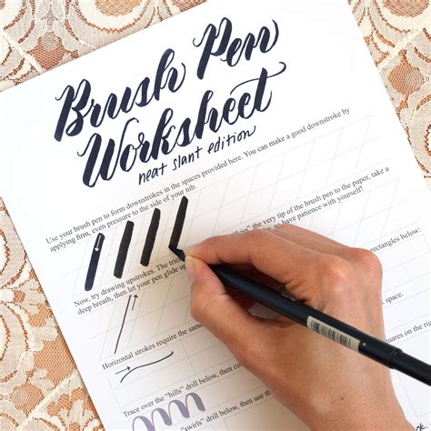 Free Brush Pen Calligraphy Worksheet: Neat Slant Edition – The Postman's Knock