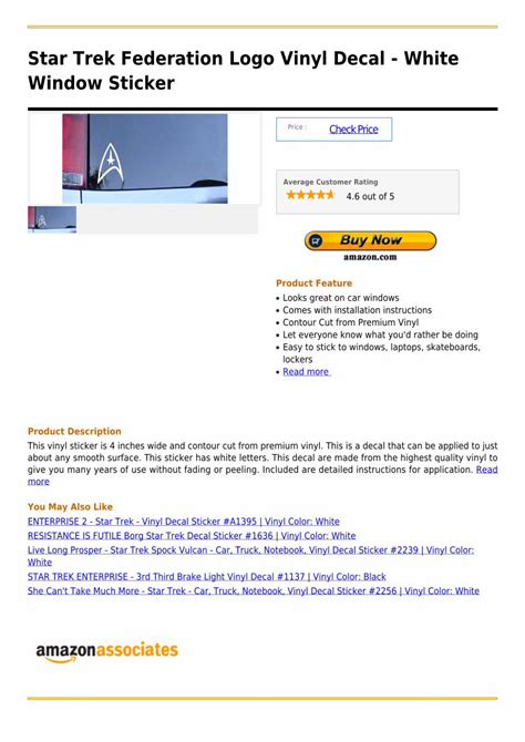 (PDF) Star trek federation logo vinyl decal white window sticker ...