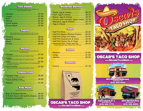 Old Fort Pkwy Menu - Oscar's Taco Shop