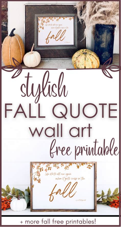 Classy Fall Quote Wall Art Printable {+ more fall free printables!}