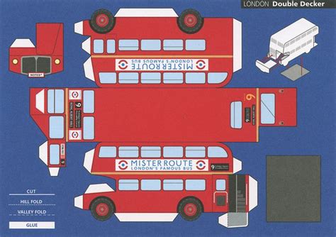 Make City, London, Double Decker - Cut Out Postcard | Paper models, Paper toys, London bus