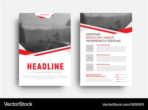 Template of a white flyer with red and gray Vector Image