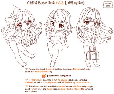 Chibi Pose Reference (Ultimate Chibi Base Set #22) by Nukababe on DeviantArt