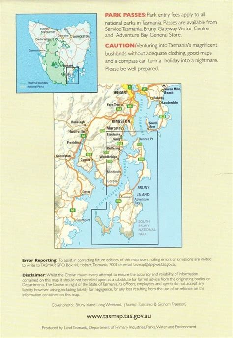 Bruny Island Walks Map Tasmap - A.B.C. Maps