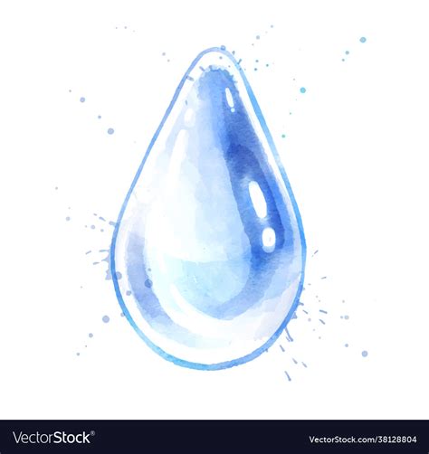 Watercolor pure water drop Royalty Free Vector Image