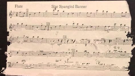 FLUTE The star spangled banner: Notes on screen! - YouTube