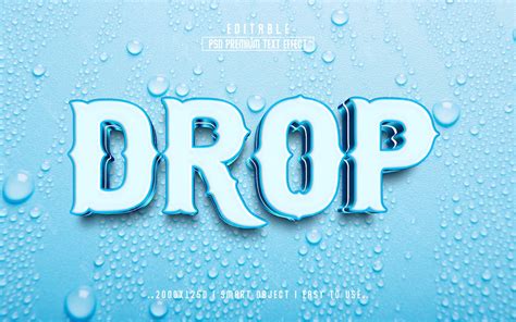 Water Drop Text Effect | Photoshop PREMIUM PSD File