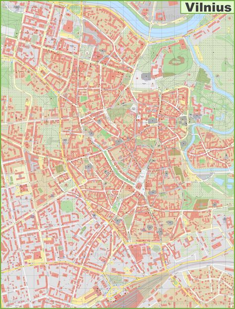 Vilnius city center map