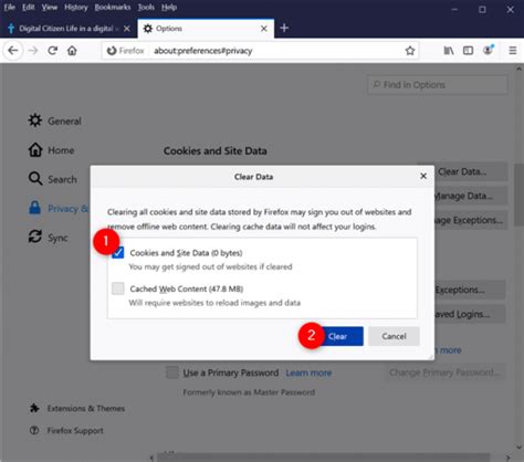 How to clear cookies on Firefox in Windows and macOS - Digital Citizen