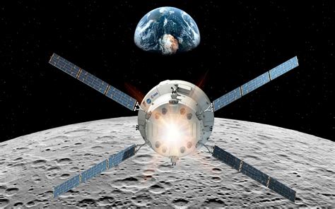 To the animated moon of Artemis spacecraft Orion's plane