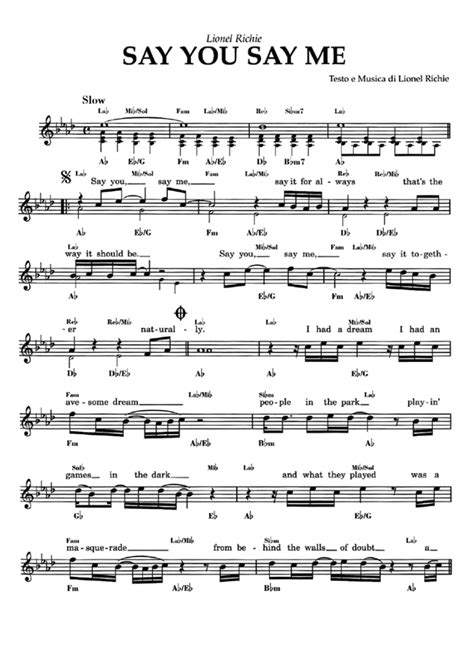 SAY YOU SAY ME Sheet music | Easy Sheet Music