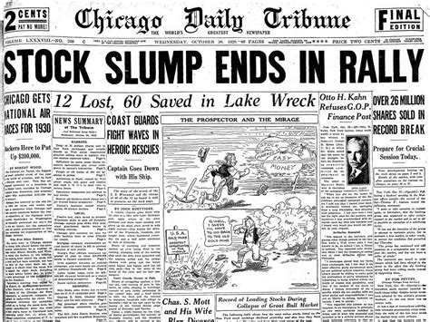 The Great Depression: Newspaper headlines from the 1929 stock market crash - Click Americana