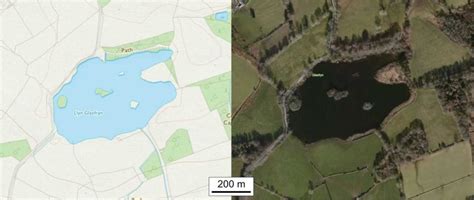 Site map and aerial photograph of Llyn Glasfryn. | Download Scientific ...