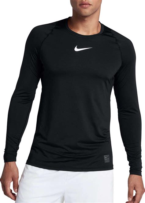 Nike Synthetic Pro Long Sleeve Fitted Shirt in Black/White (Black) for ...