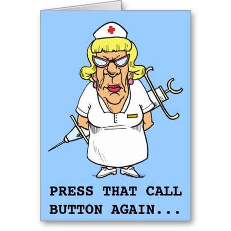 Angry nurse tired of patient pressing call button card | Zazzle.com | Nurse clip art, Cards ...