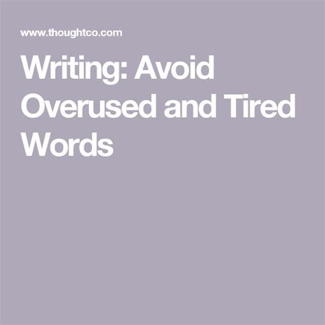 Overused Words That You Should Avoid | Overused words, Words, Writing