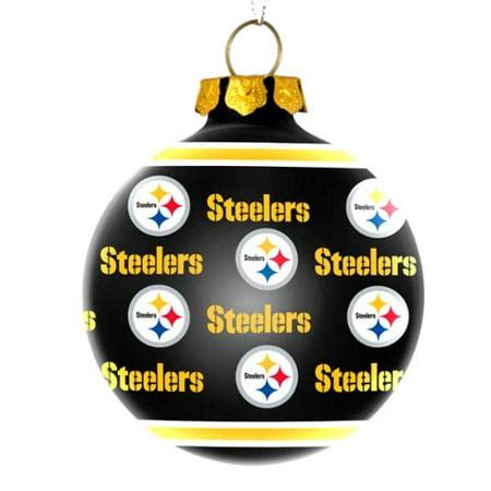 Pittsburgh Steelers Official NFL Repeat Glass Ball Christmas Ornament by Forever Collectibles ...