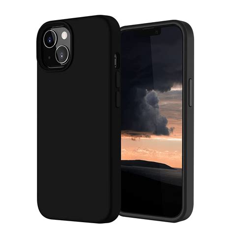 LIRAMARK Liquid Silicone Soft Back Cover Case for Apple iPhone 13 Mini (5.4 Inch) (Black ...