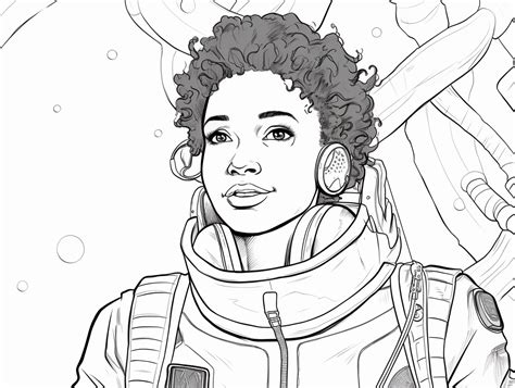 Mae Jemison: Astronaut And Artist Coloring - Coloring Page