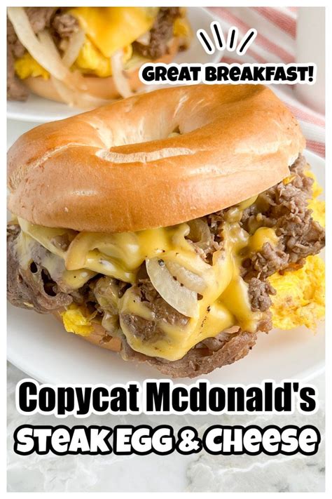 This copycat McDonald's steak egg and cheese bagel sandwich is easy to make and so delic ...