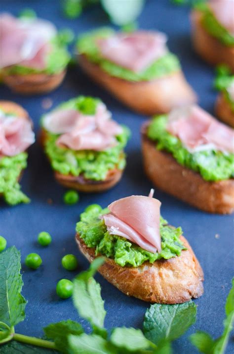 Easy Pea and Prosciutto Crostini - My Modern Cookery