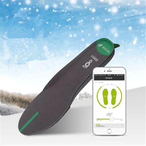 Mobile APP Smart Insoles Wireless Remote Control Electric Heated Insoles for Winter Foot Warming ...