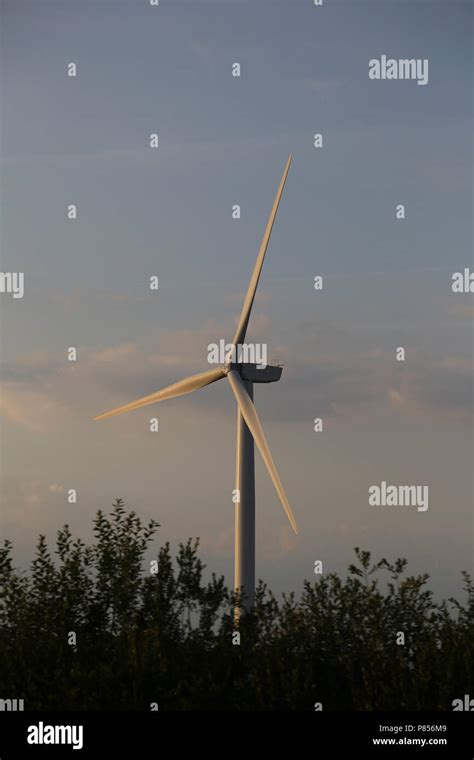 Windmill from car Stock Photo - Alamy