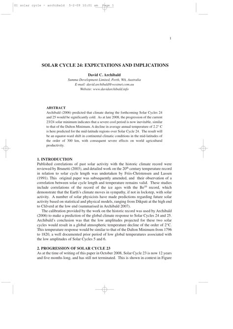 (PDF) Solar Cycle 24: Expectations and Implications