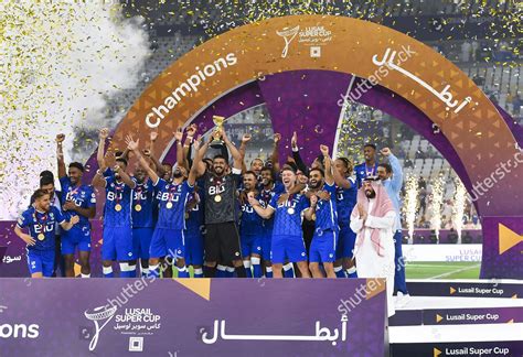 Alhilals Players Celebrate Trophy After Winning Editorial Stock Photo ...