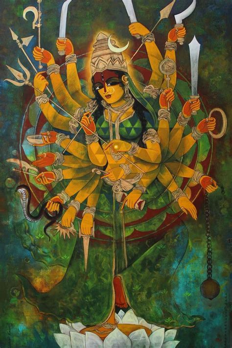 The magnificent form of Adi Shakti in 2021 | Vedic art, Durga painting ...