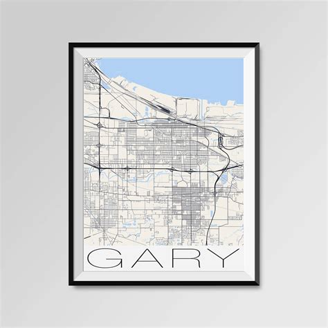 GARY Indiana Map Gary City Map Print Gary Map Poster Gary | Etsy