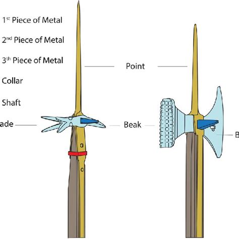 The artworks depicting halberd types described in the text. Period ...