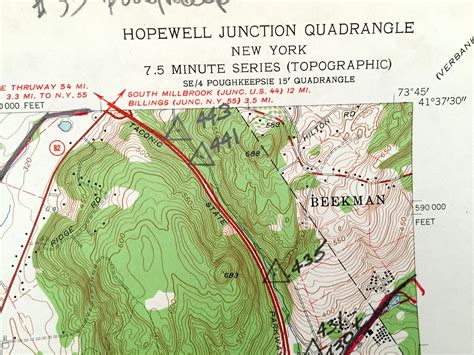 Antique Hopewell Junction New York 1957 US Geological Survey | Etsy