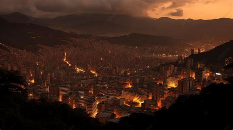 Skyline Of Caracas At Night Taken On July 17th Background, Picture Of ...