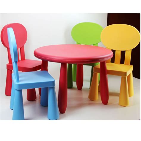 New Kids Table and 4 Chairs Set Durable Plastic Childrens Indoor Outdoor Play | Childrens desk ...