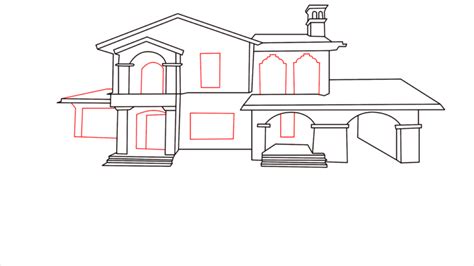 How To Draw A Mansion Step by Step - [15 Easy Phase]