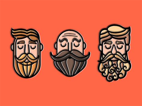 Movember Enamel Pins by Caseyillustrates on Dribbble