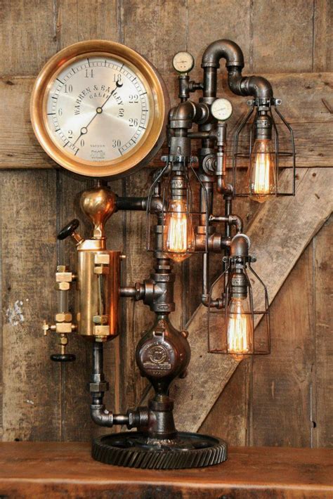 Steampunk Industrial, Rare Steam Gauge, Brass Oiler, #855 | Steampunk lighting, Steampunk lamp ...