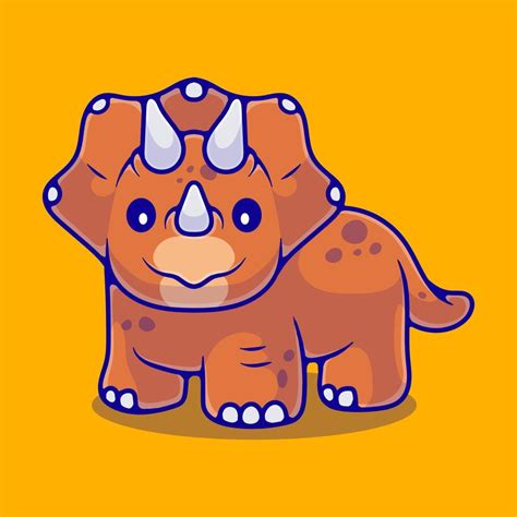 cute triceratops dinosaur illustration suitable for mascot sticker and t-shirt design 10486168 ...