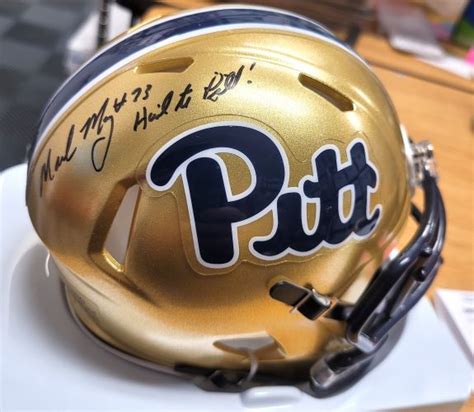 Autographed MARK MAY "Hail to Pitt" Pitt Panthers Mini Helmet - Main ...