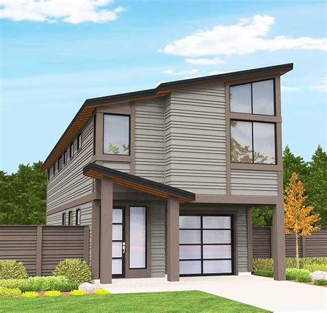 Plan 85101MS: Modern Narrow Lot House Plan | Narrow lot house, Narrow ...