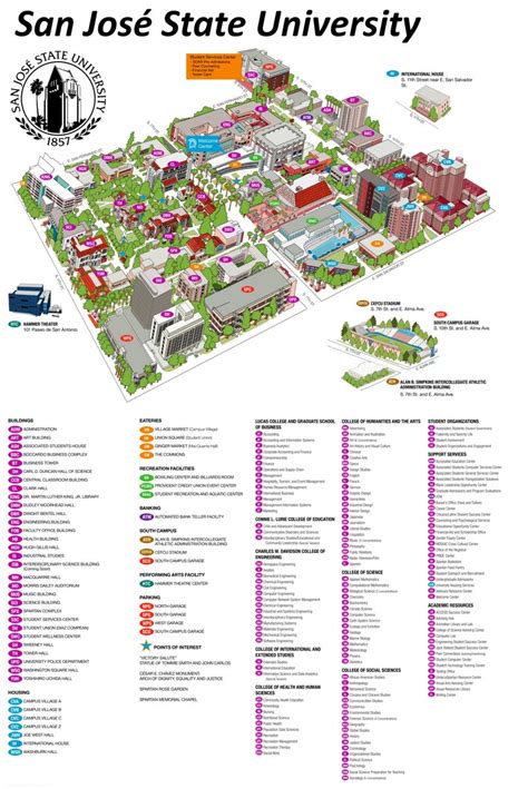 San Jose State University Campus Map - Ontheworldmap.com