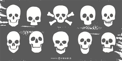 Simple Skull Silhouette Set Vector Download